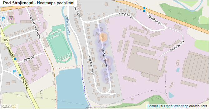 Pod Strojírnami - mapa podnikání