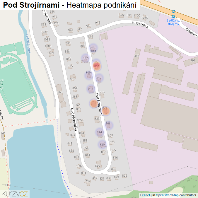 Mapa Pod Strojírnami - Firmy v ulici.