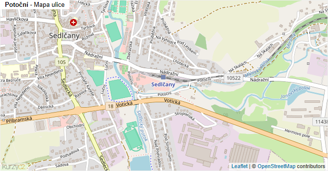 Potoční - mapa ulice