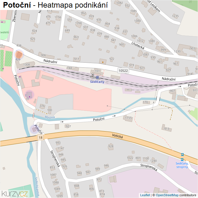 Mapa Potoční - Firmy v ulici.