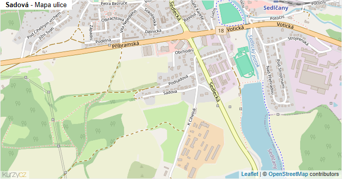 Sadová - mapa ulice