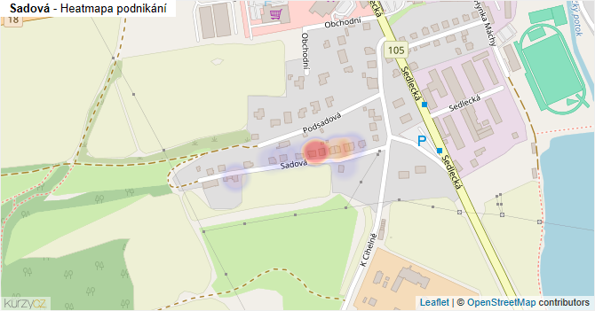 Sadová - mapa podnikání