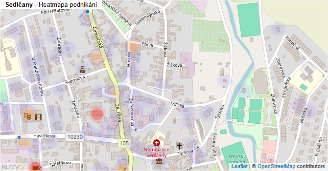 Sedlčany - mapa podnikání