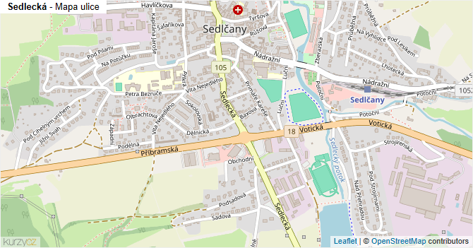 Sedlecká - mapa ulice