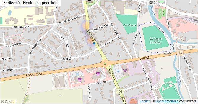 Sedlecká - mapa podnikání
