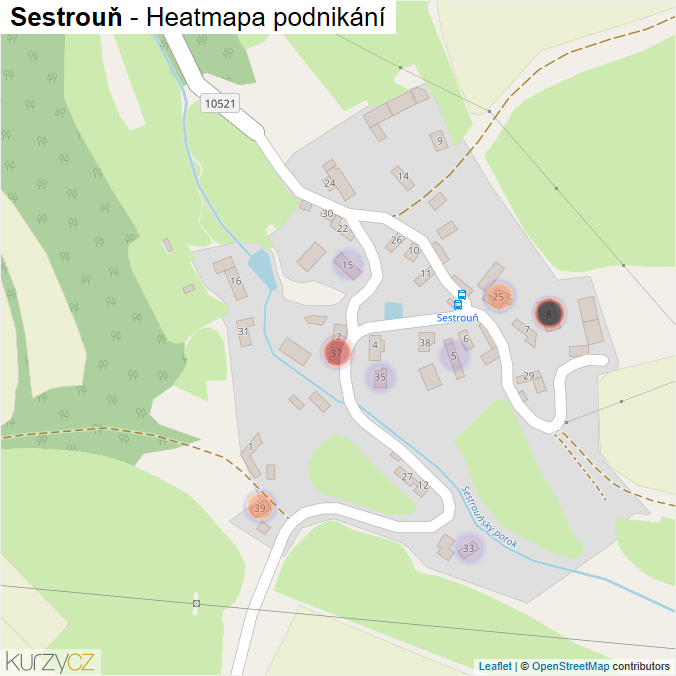 Mapa Sestrouň - Firmy v části obce.