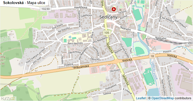 Sokolovská - mapa ulice