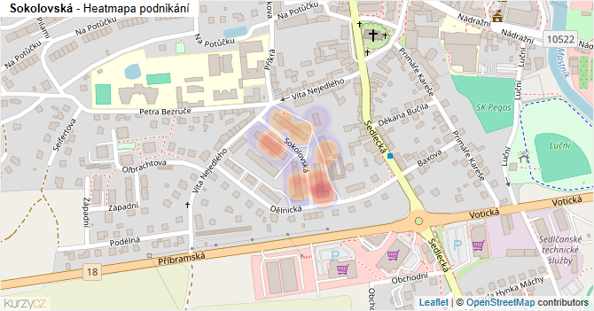 Sokolovská - mapa podnikání