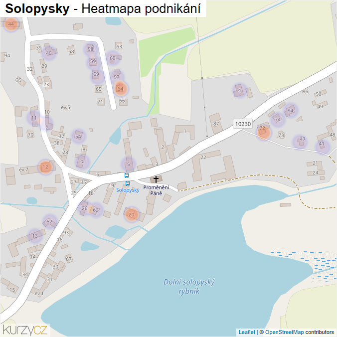Mapa Solopysky - Firmy v části obce.
