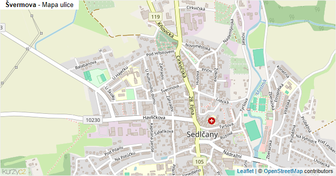 Švermova - mapa ulice