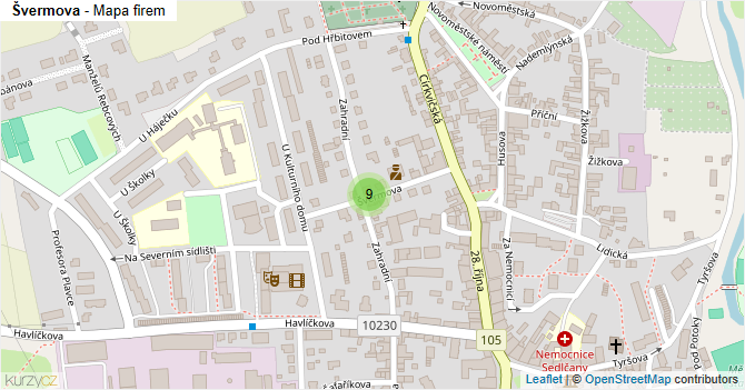 Švermova - mapa firem