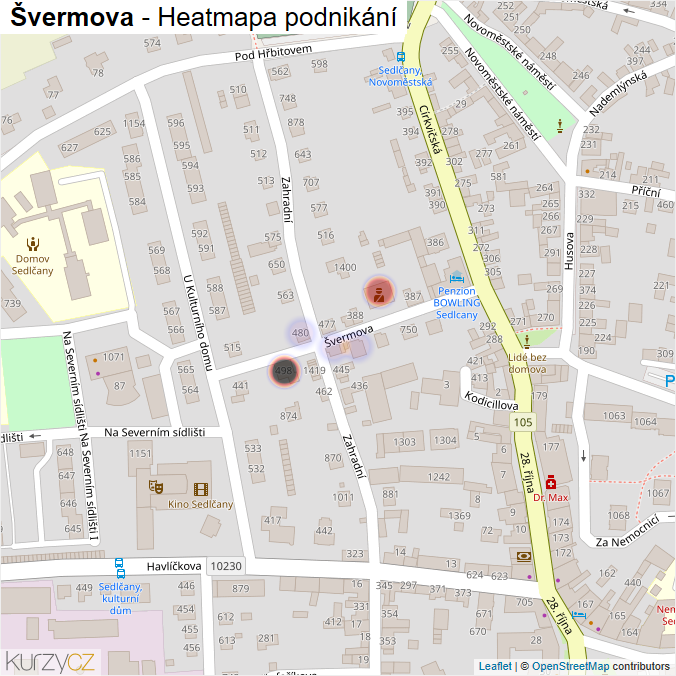 Mapa Švermova - Firmy v ulici.