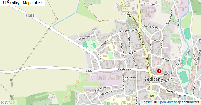 U Školky - mapa ulice