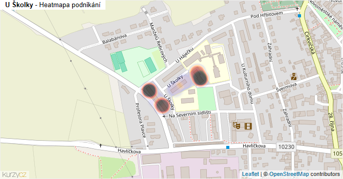 U Školky - mapa podnikání