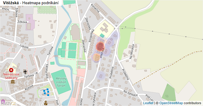 Vítěžská - mapa podnikání