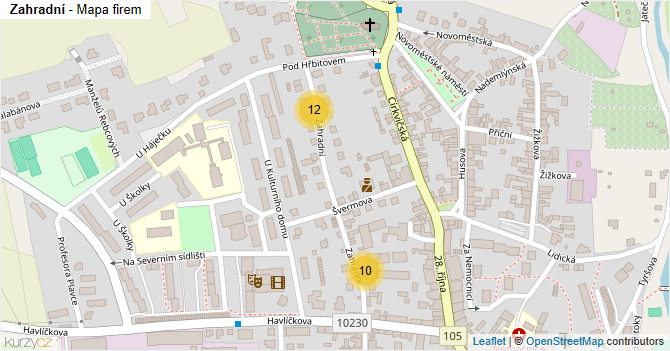 Zahradní - mapa firem