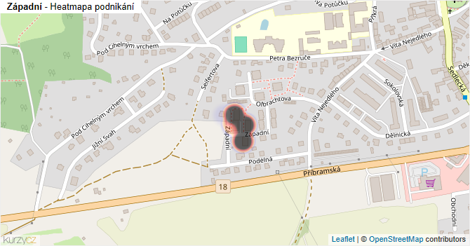 Západní - mapa podnikání