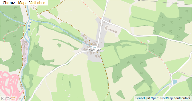 Zberaz - mapa části obce