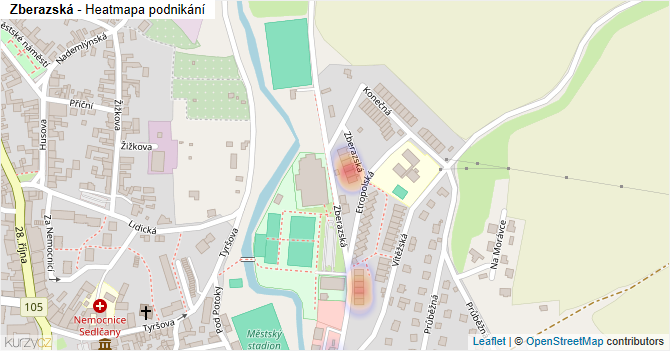Zberazská - mapa podnikání