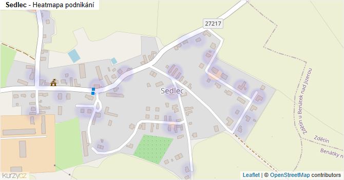 Sedlec - mapa podnikání