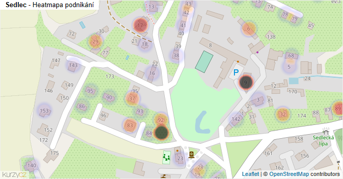 Sedlec - mapa podnikání