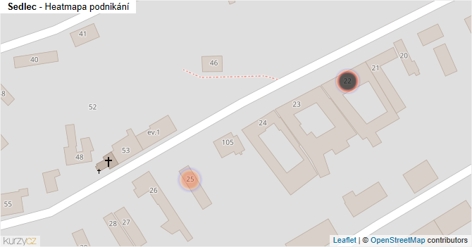 Sedlec - mapa podnikání