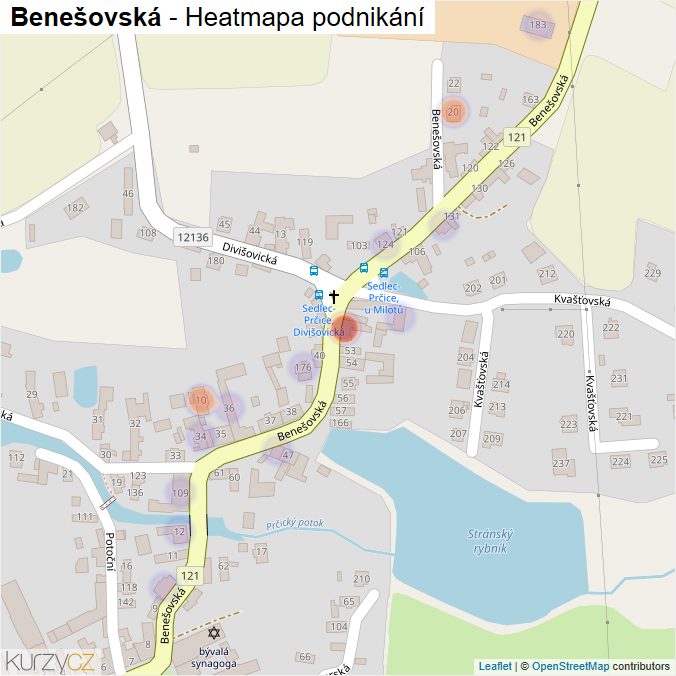 Mapa Benešovská - Firmy v ulici.