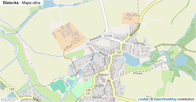 Blatecká - mapa ulice