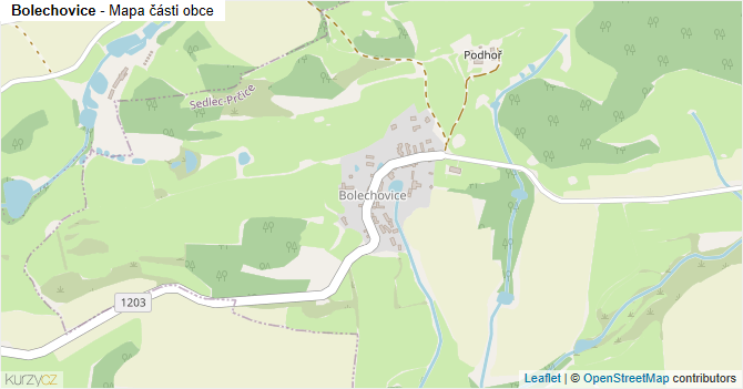 Bolechovice - mapa části obce