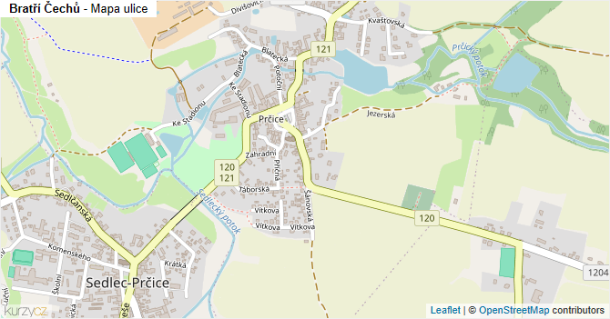 Bratří Čechů - mapa ulice