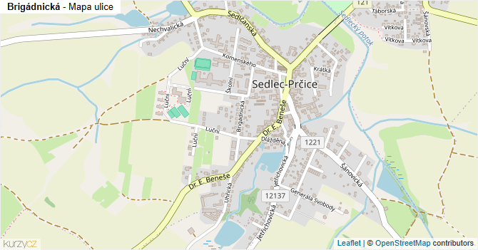 Brigádnická - mapa ulice