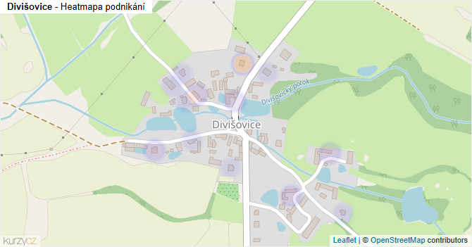 Divišovice - mapa podnikání