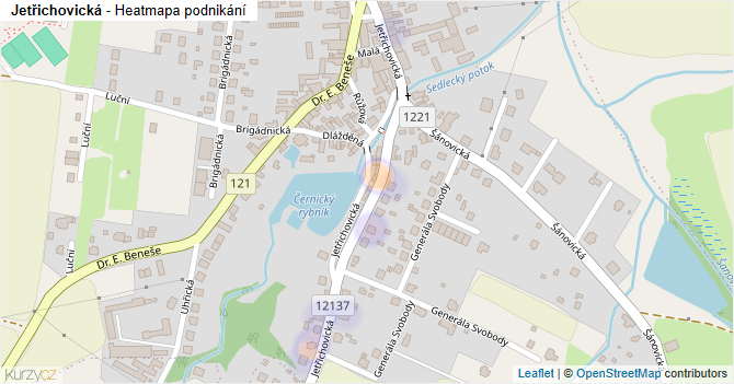 Jetřichovická - mapa podnikání