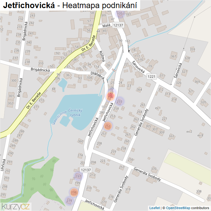 Mapa Jetřichovická - Firmy v ulici.