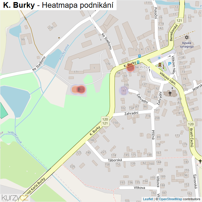 Mapa K. Burky - Firmy v ulici.