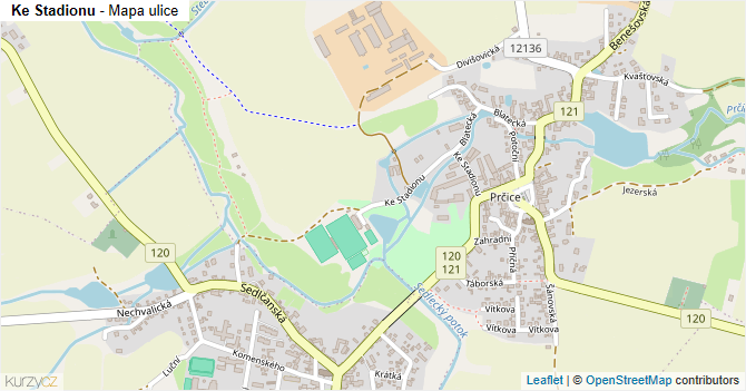 Ke Stadionu - mapa ulice