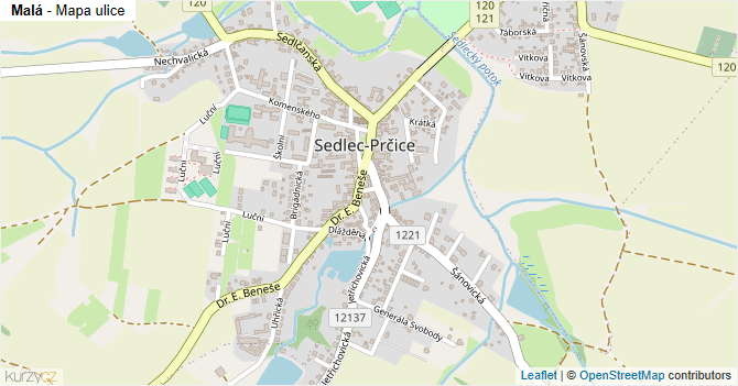 Malá - mapa ulice