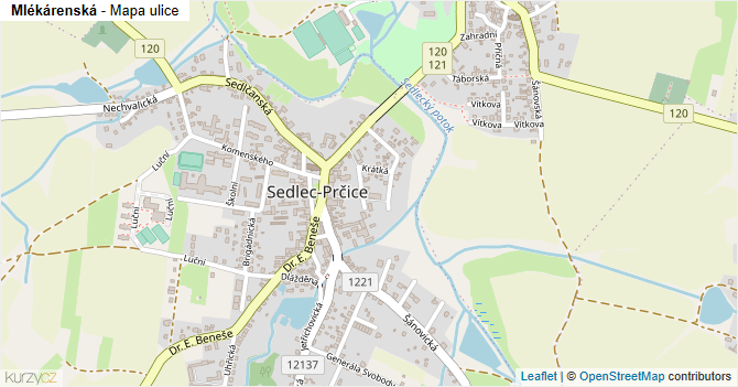 Mlékárenská - mapa ulice