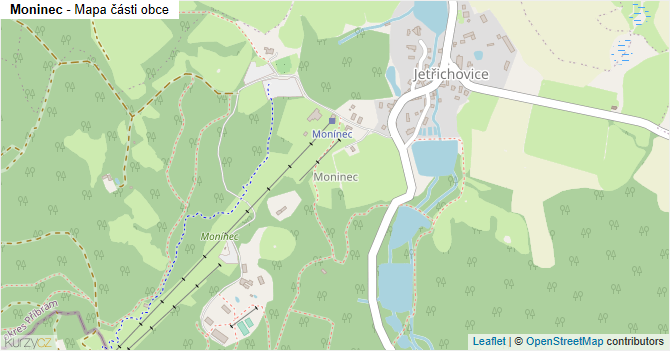 Moninec - mapa části obce