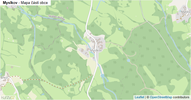 Myslkov - mapa části obce