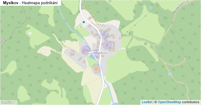Myslkov - mapa podnikání