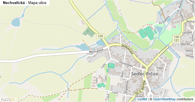 Nechvalická - mapa ulice