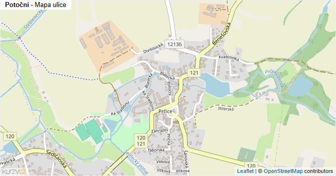 Potoční - mapa ulice