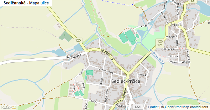Sedlčanská - mapa ulice