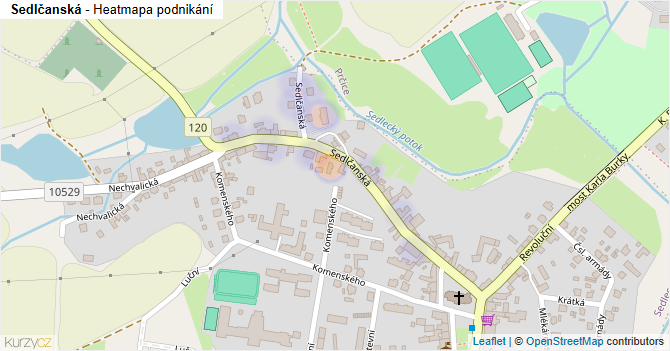 Sedlčanská - mapa podnikání