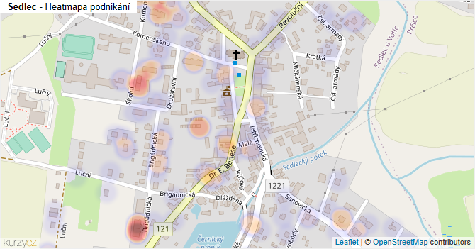 Sedlec - mapa podnikání