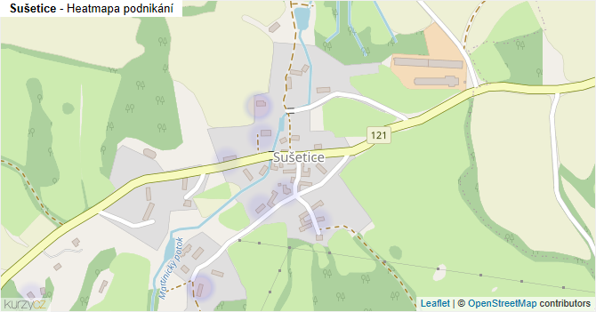 Sušetice - mapa podnikání