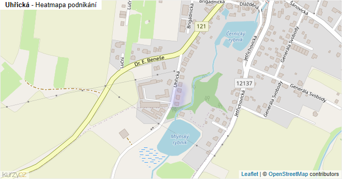 Uhřická - mapa podnikání