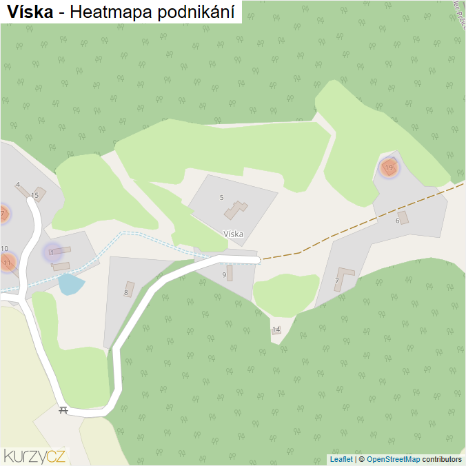Mapa Víska - Firmy v části obce.