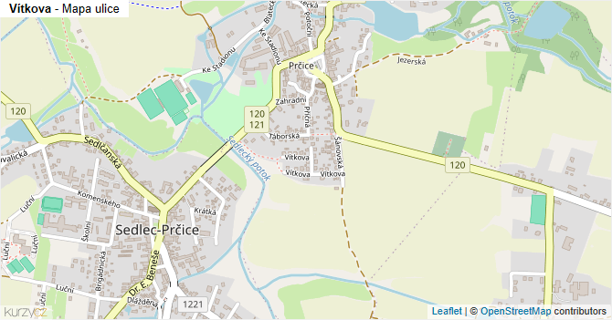 Vítkova - mapa ulice